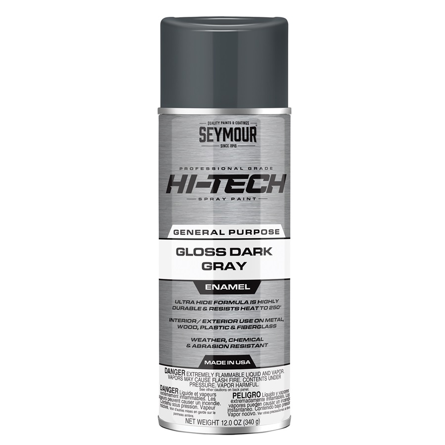 SEYMOUR® HI-TECH Spray Enamels - Gloss Dark Gray, 12 oz